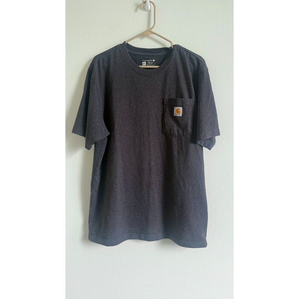Carhartt Men’s Medium Relaxed Fit Charcoal Gray Pocket T-Shirt Workwear Logo